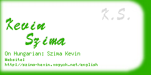 kevin szima business card